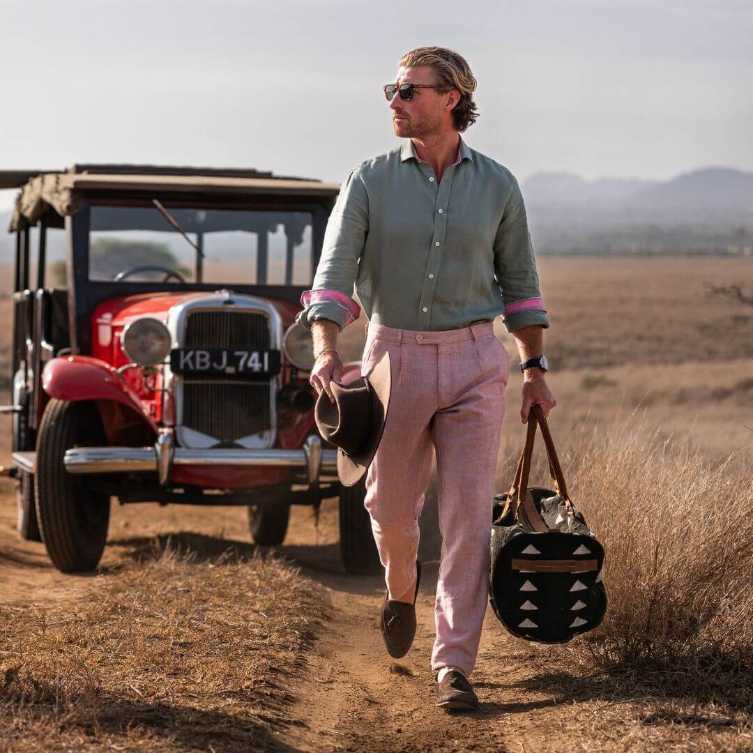 Camp-collar shirt in sea